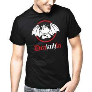Drakuhla Dracula Vampir Kuh Cow Fun Comic Cartoon Maskotchen Mascot Sprüche Spruch Comedy Spaß Lustig Geschenkidee T-Shirt
