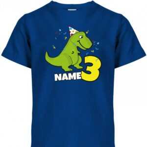 Drei 3 Geburtstag Dino Mit Wunschname - Kinder T-Shirt
