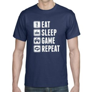Eat Sleep Game Repeat Gamer Games Geek Nerd Admin Zocker Spruch Sprüche Comedy Spaß Fun Lustig Humor Witzig Geschenkidee Freizeit T-Shirt