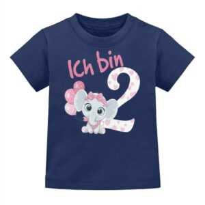 Elefant Geburtstagsshirt Kinder 2. Geburtstag Mädchen 2 Jahre Baby T-Shirt Geschenk