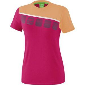Erima 5-C T-Shirt Damen love rose/peach/weiß 1081921 Gr. 34