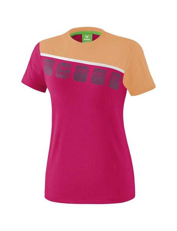 Erima 5-C T-Shirt Damen love rose/peach/weiß 1081921 Gr. 38