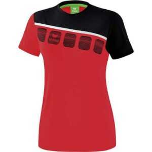 Erima 5-C T-Shirt Damen rot/schwarz/weiß 1081912 Gr. 34
