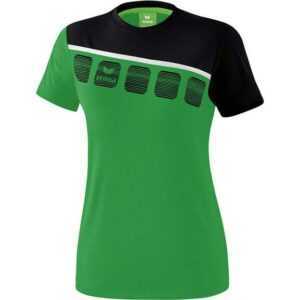 Erima 5-C T-Shirt Damen smaragd/schwarz/weiß 1081915 Gr. 34
