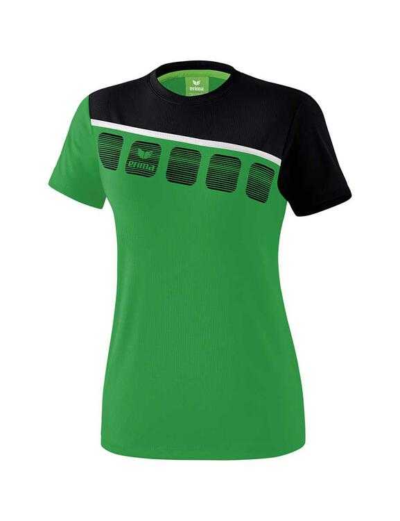 Erima 5-C T-Shirt Damen smaragd/schwarz/weiß 1081915 Gr. 36