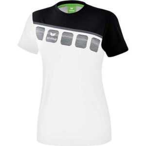 Erima 5-C T-Shirt Damen weiß/schwarz/dunkelgrau 1081913 Gr. 36