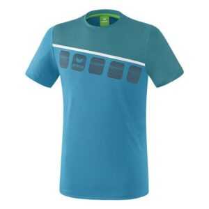 Erima 5-C T-Shirt Erwachsene oriental blue/colonial blue/weiß...