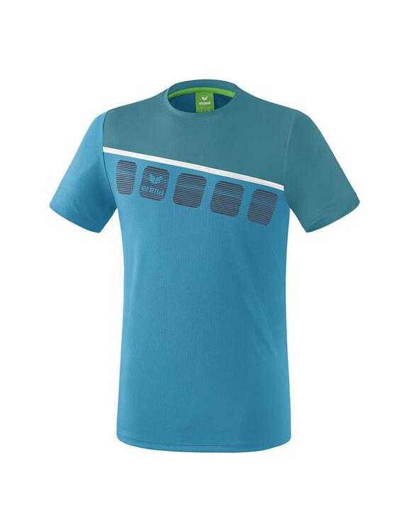 Erima 5-C T-Shirt Erwachsene oriental blue/colonial blue/weiß...