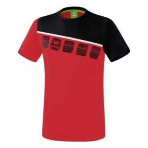 Erima 5-C T-Shirt Erwachsene rot/schwarz/weiß 1081902 Gr. M