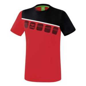 Erima 5-C T-Shirt Erwachsene rot/schwarz/weiß 1081902 Gr. S