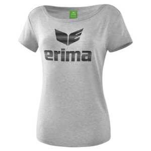 Erima Essential T-Shirt Damen hellgrau melange/schwarz 2081944 Gr. 44
