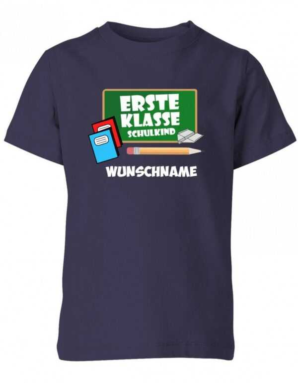 Erste Klasse Schulkind Tafel Wunschname - Einschulung Kinder T-Shirt