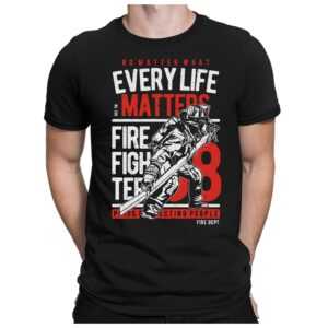 Every Life Matters Firefighter - Herren Fun T-Shirt Bedruckt Small Bis 4xl Papayana