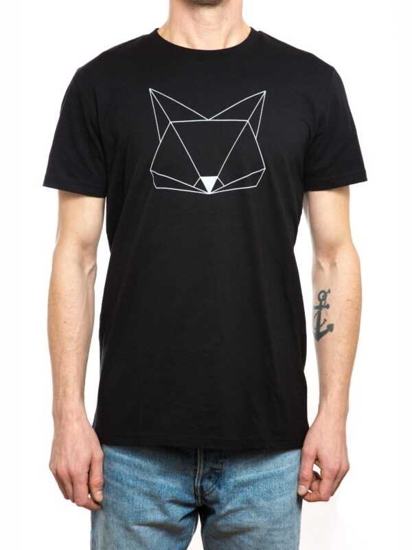 Fairtrade T-Shirt Aus Biobaumwolle, Origami Fuchs, Katze Siebdruck
