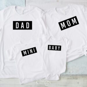 Familienoutfit Balken"" Mama Papa Mini Baby T-Shirt Babybody Kinder Geburtstagsgeschenk | Ostern Geburt |Fasets-1006"""