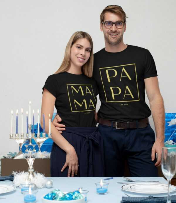 Familienoutfit Mama Papa Mini Est. Shirts Eine Wundervolle Geschenkidee Für Deine Liebsten, Familien Set T-Shirt Mama, Papa, T Shirt