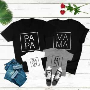 Familienoutfit Mama Papa Mini Shirts Baby Geschenk T-Shirts Big Bro Bodysuit Lil Sis Outfit Für Die Familie Kinder