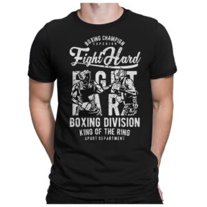 Fight Hard Boxing - Herren Fun T-Shirt Bedruckt Small Bis 4xl Papayana