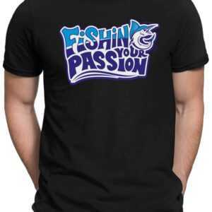 Fishing Passion - Herren Fun T-Shirt Bedruckt Small Bis 4xl Papayana