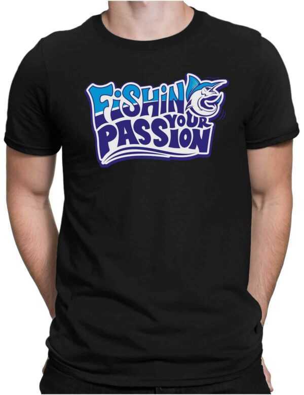 Fishing Passion - Herren Fun T-Shirt Bedruckt Small Bis 4xl Papayana