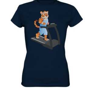 Fitness Jogging Tiger Für Joggen Laufen Gehen Walking Training Sport T Shirt T-Shirt Tshirt Damen Frauen Premium Shirt