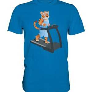 Fitness Jogging Tiger Für Joggen Laufen Gehen Walking Training Sport T Shirt T-Shirt Tshirt Männer Herren Premium Shirt