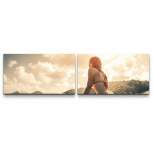 Frau auf Surfboard Wandbild in verschiedenen Größen - 143361632_AS_2x50x90cm_2019