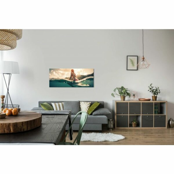 Frau auf Surfboard Wandbild in verschiedenen Größen - 143361632_AS_50x120cm_2019