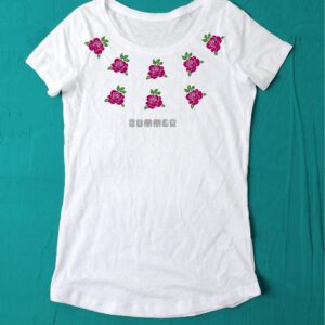 Frauen T-Shirt Mit Frühlings-Blumen, 100 % Biobaumwolle, Flammgarn-Jersey, Frühjahrs Mode, Geschenkidee Zum Geburtstag