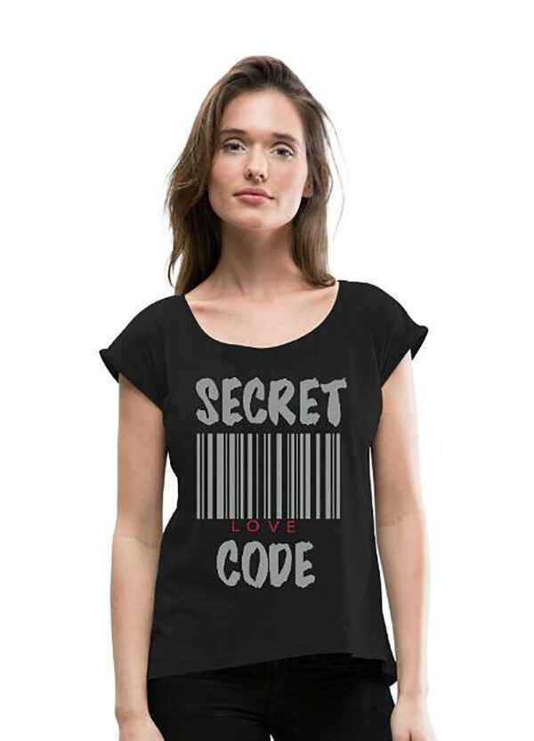 Frauen T-Shirt Secret Code Love Valentinstag Geschenk Schwarz, Weiß, Grau Gr S-xxl