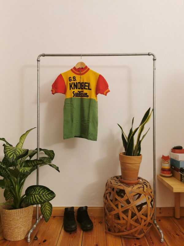 G S Knobel Vintage Cycling Merino Wolle Jersey 70Er Klein/ Schweizer Team Vtg T-Shirt 70 Retro Radsport/Rot Schwarz Vintage T-Shirt