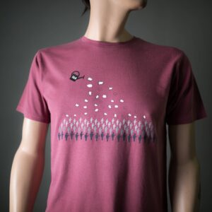 Gehirn T-Shirt Gehirnregen Auf Smartphone Zombies Bio Shirt Für Männer Mit Motiv Aus Flock Lustiges T-Shirt Handy Süchtige Rot