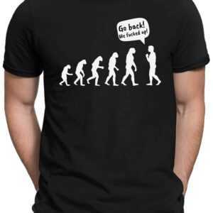 Go Back - Herren Fun T-Shirt Bedruckt Small Bis 4xl Papayana