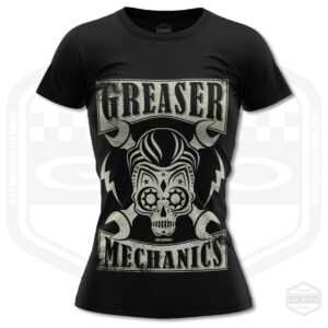 Greaser Mechanik Damen T-Shirt Verschiedene Produktfarben | S-2xl Made in Usa By Gto Clothing Rockabilly Rockabella Teddy Teddygirl Pinu