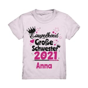 Große Schwester 2020 2021 T-Shirt Personalisiert Geschenk Geburt Geschwister Babyparty Baby Shower Ankündigung Schwangerschaft Mit Namen