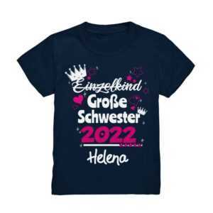 Große Schwester 2022 T-Shirt Personalisiert Einzelkind Geschenk Geburt Babyparty Baby Shower Ankündigung Schwangerschaft Mit Namen