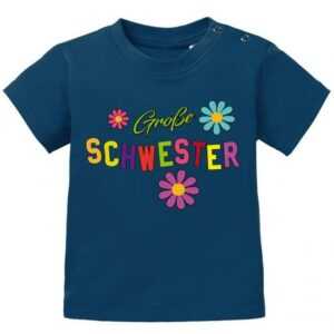 Große Schwester - Blumen Baby T-Shirt