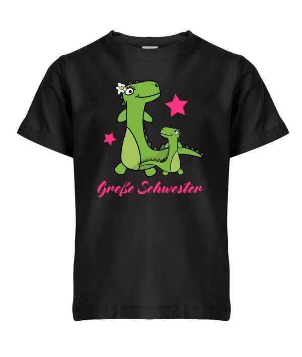 Große Schwester Dino Schleife - Kinder T-Shirt