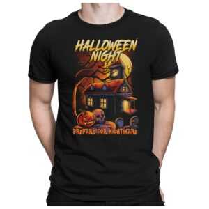 Halloween Night House - Herren Fun T-Shirt Bedruckt Small Bis 4xl Papayana