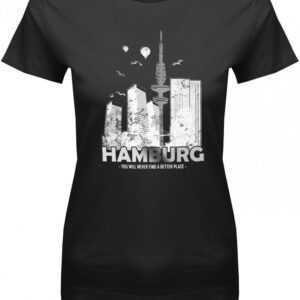 Hamburg Skyline - Designart Damen T-Shirt