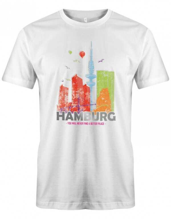 Hamburg Skyline - Designart Herren T-Shirt