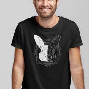 Hase Geometrisch T-Shirt Herren Alternativ Grafik Psychodelic Shirt Mann Kaninchen