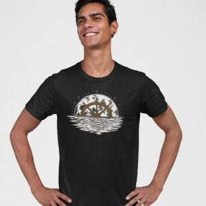 Herren T-Shirt Boot Matrosen Abenteuer Mann Shirt Mond Grafik Geburstag Geschenk Tshirt