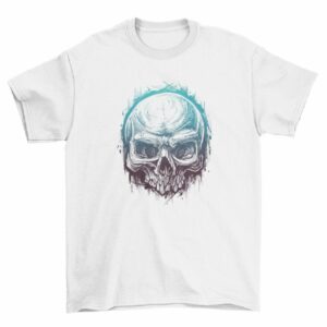 Herren T-Shirt -Hand drawn skull in weiss XXL (54)