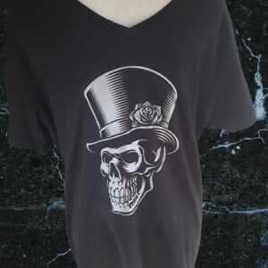 Herren T-Shirt Totenkopf Mit Hut