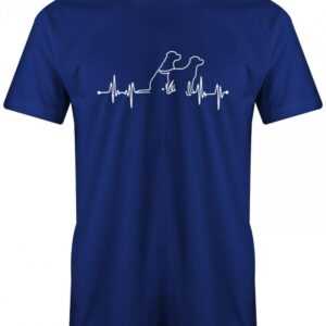 Herzschlag 2 Hunde Herzlinie - Herren T-Shirt