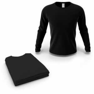 Hochwertiges Langarm T-Shirt M 100% Baumwolle 5er-Pack von in Schwarz Longsleeve Rundhals Trocknergeeignet - Rodopi