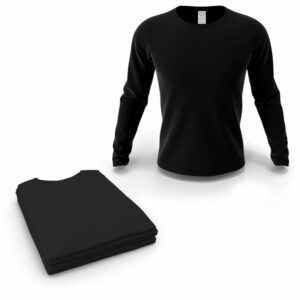 Hochwertiges Langarm T-Shirt XXL 100% Baumwolle 5er-Pack von in Schwarz Longsleeve Rundhals Trocknergeeignet - Rodopi
