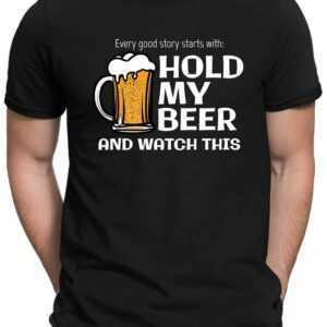 Hold My Beer - Herren Fun T-Shirt Bedruckt Small Bis 4xl Papayana