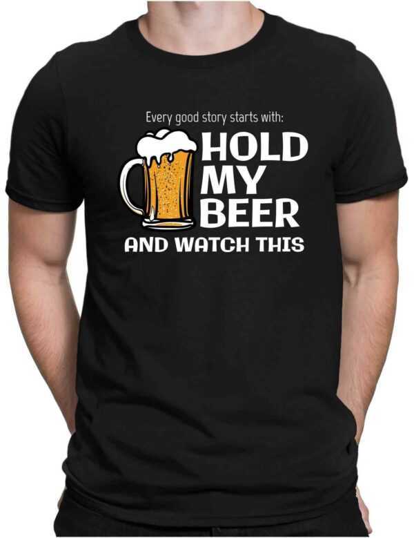 Hold My Beer - Herren Fun T-Shirt Bedruckt Small Bis 4xl Papayana